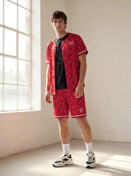 Erreà Republic red graphic shirt and shorts, SS27