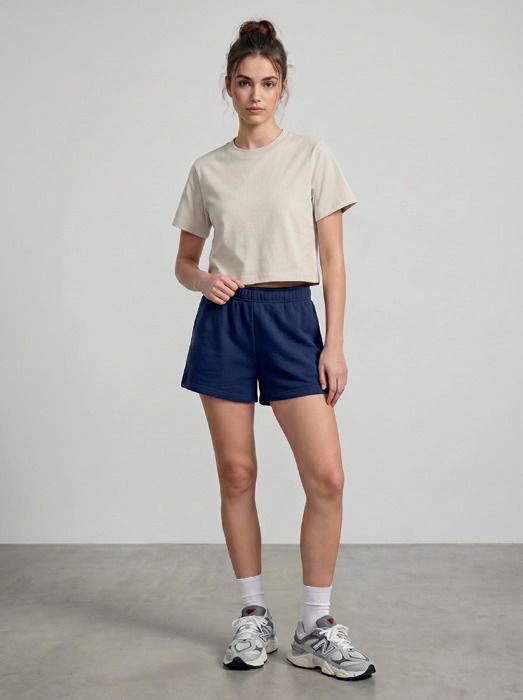Erreà Republic women's crop tee and shorts, SS27